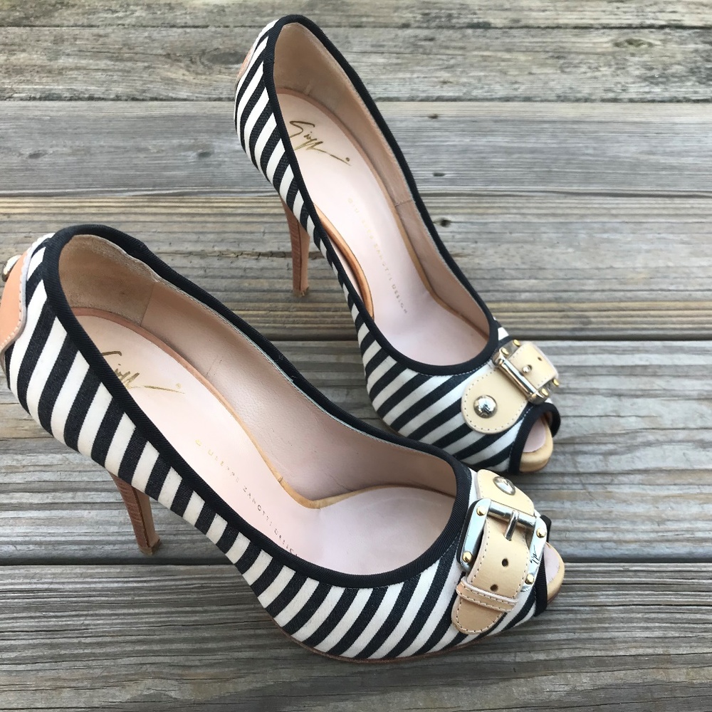 Giuseppe Zanotti Women Heels BlueWhite Stripe Pump - Picture 5 of 8